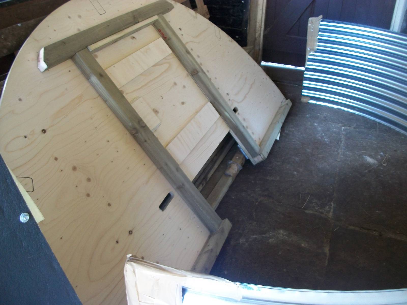 New shelter waiting to be erected