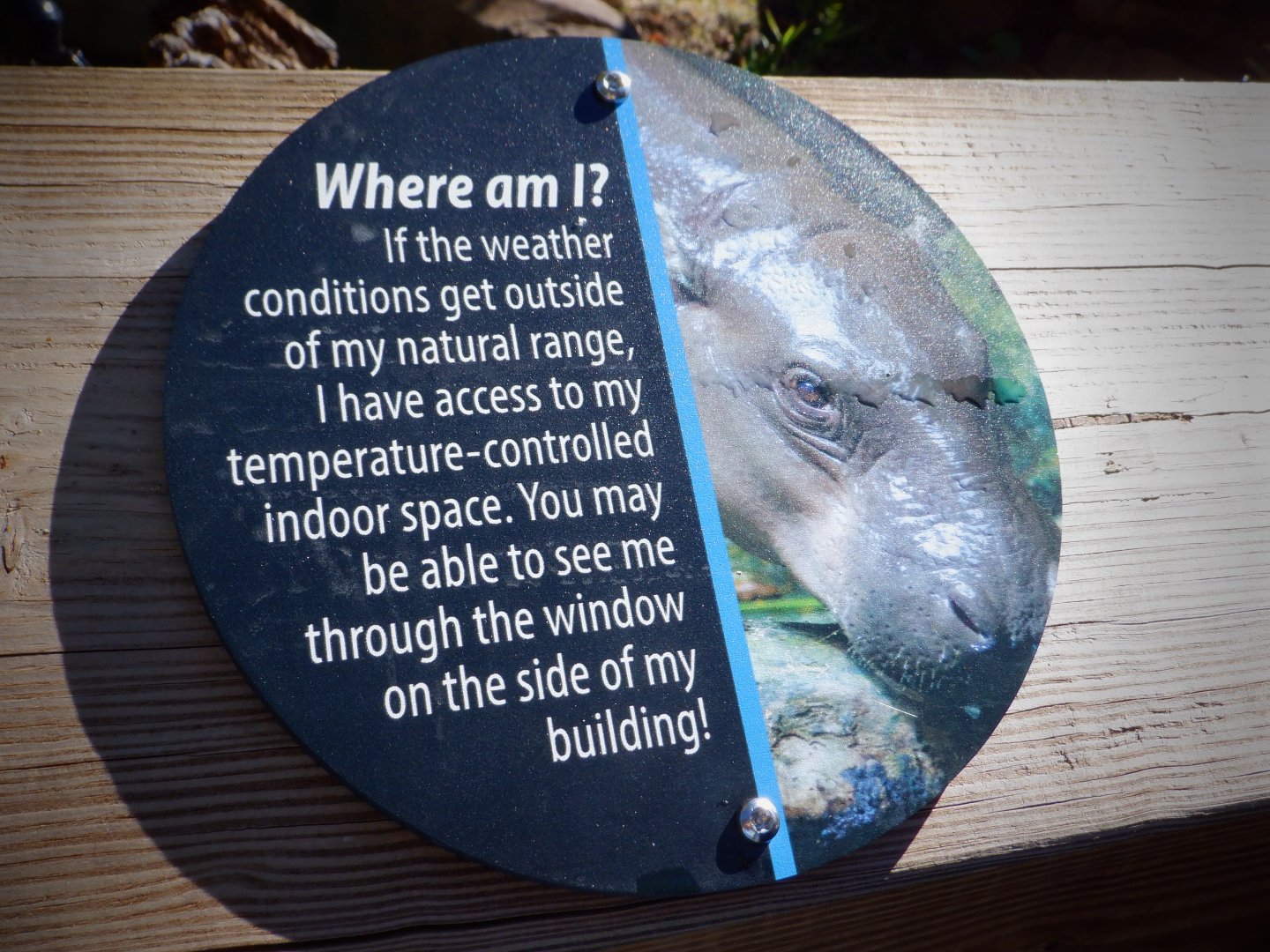 New signage at the Pygmy Hippo exhibit at the Greensboro Science Center