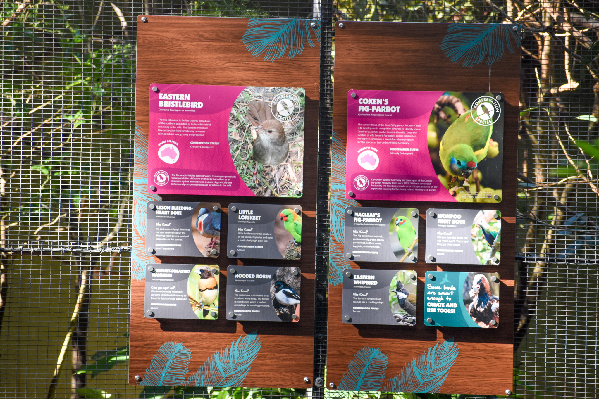 New Signage - Conservation Aviaries
