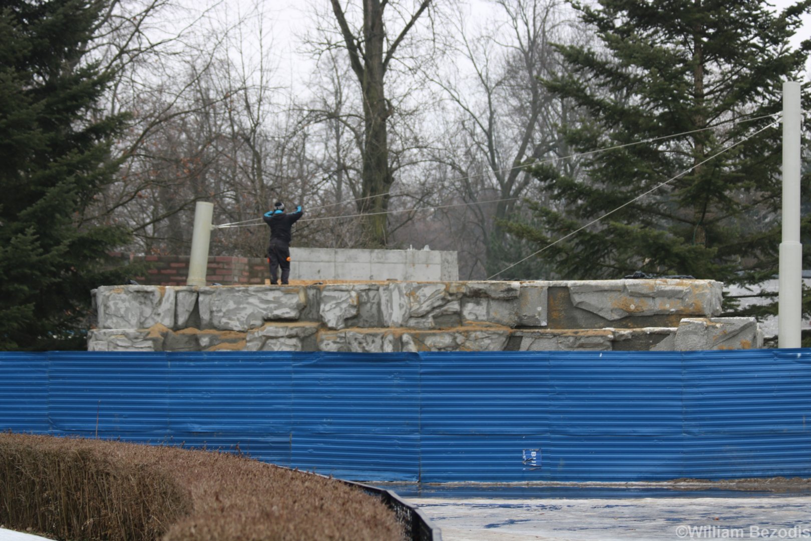 New Snow Leopard Enclosure Mock Rock Construction