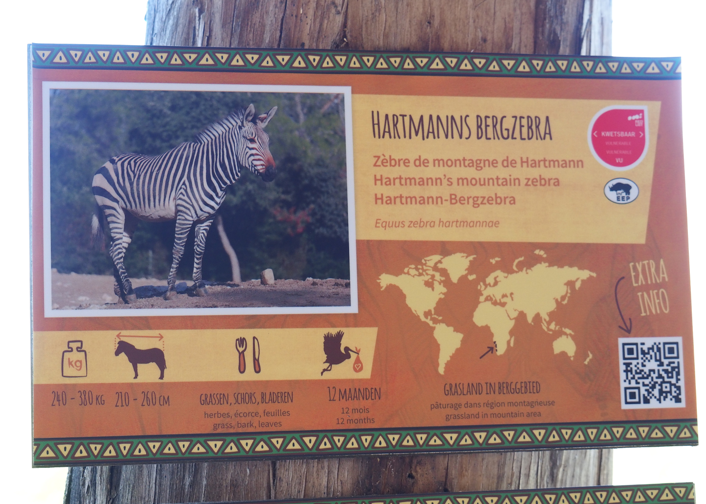 New species on the African savanna - Hartmann's mountain zebra signage, 2022-04-12