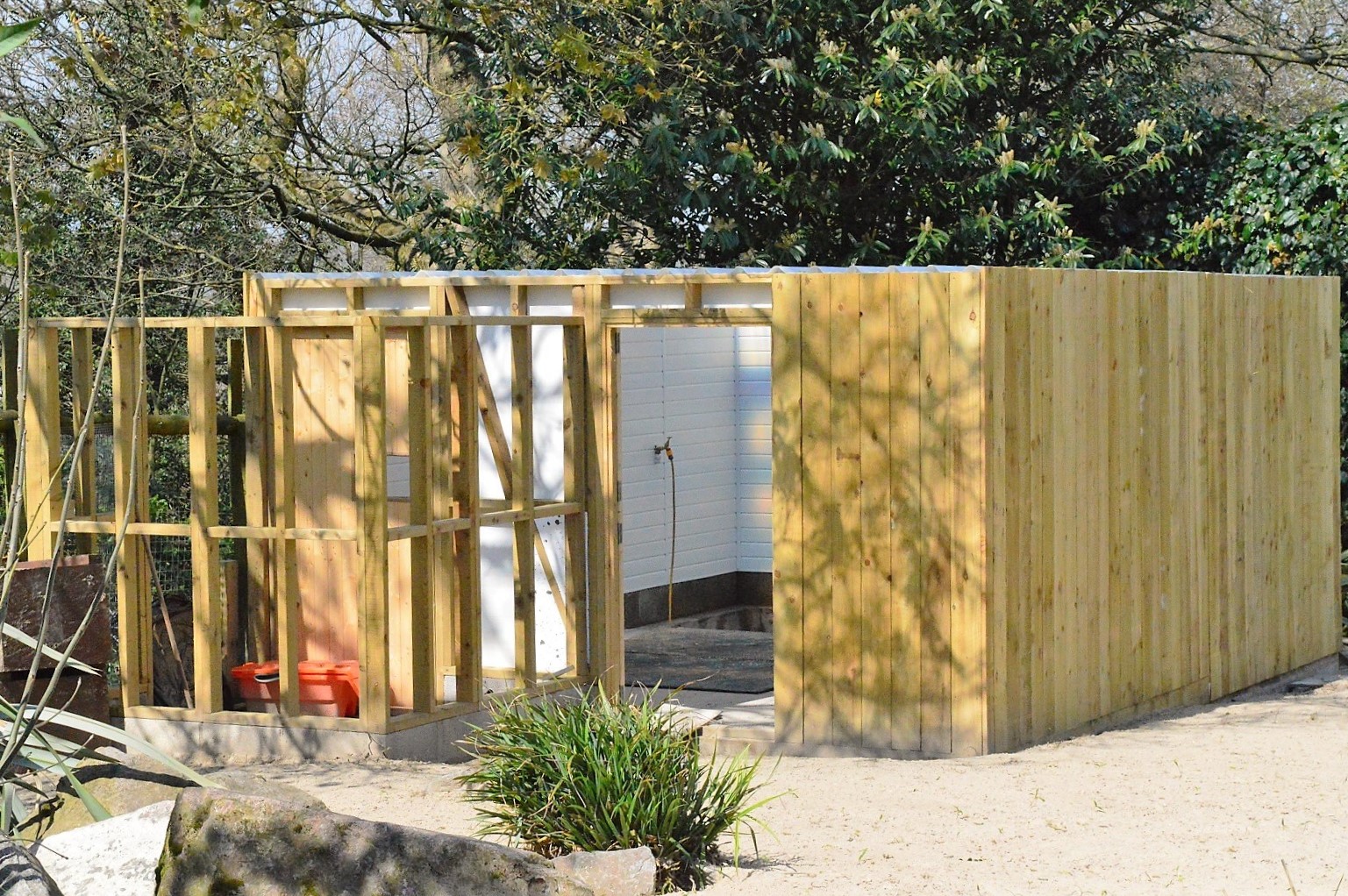 New structure in penguin beach area.