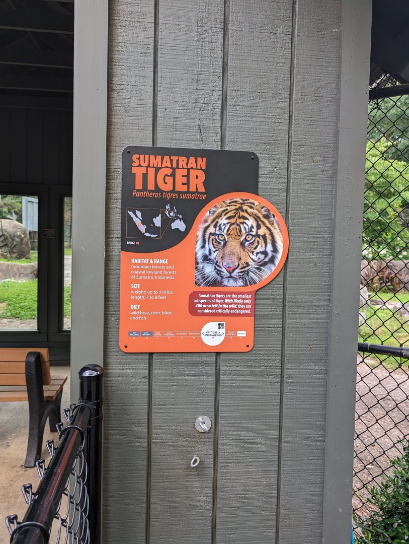 New Sumatran Tiger signage