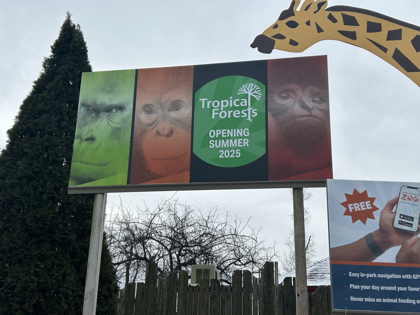 New Tropical Forests sign at the North Entrance