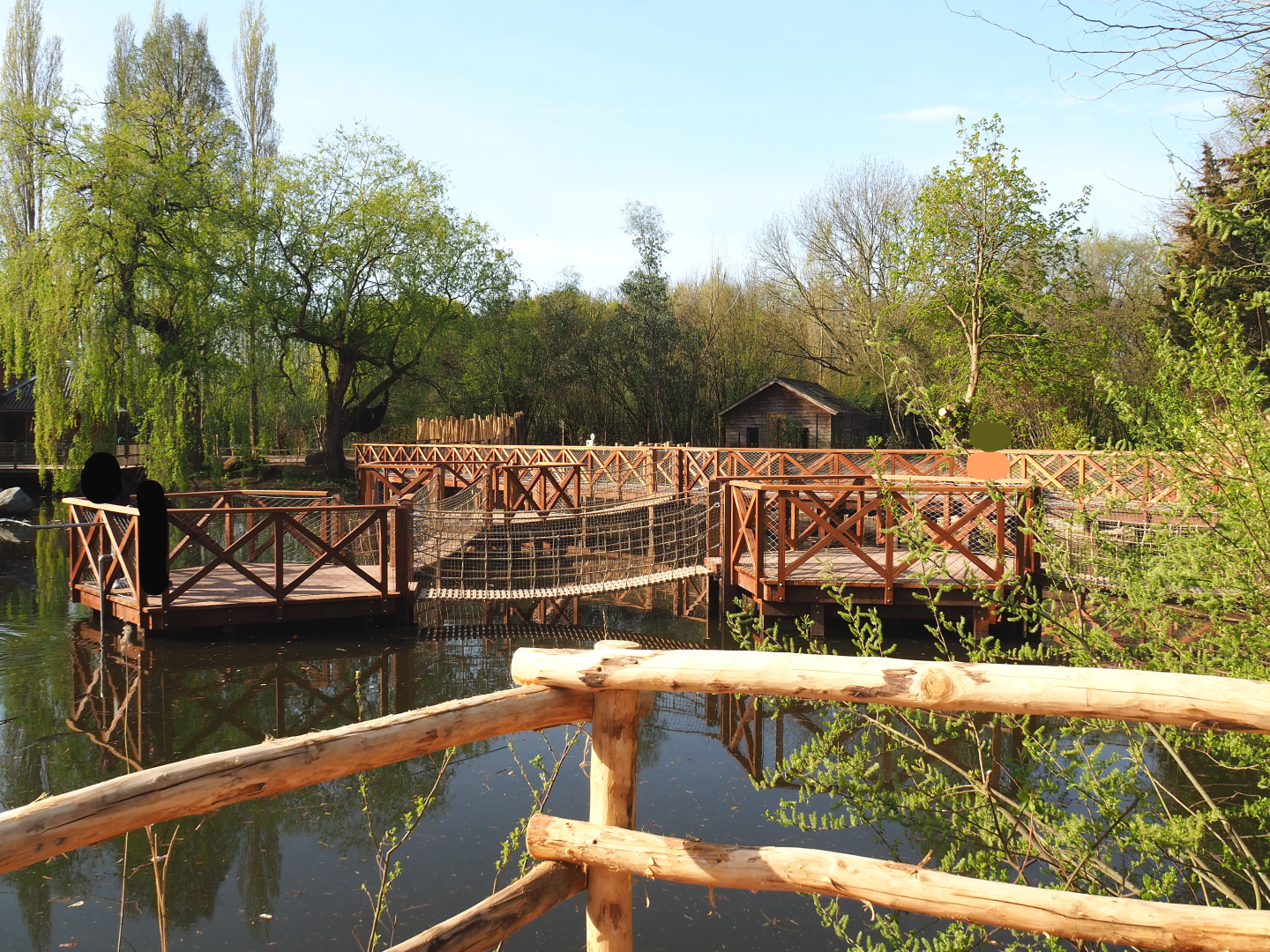New walkway and play area above pond, 2022-04-12