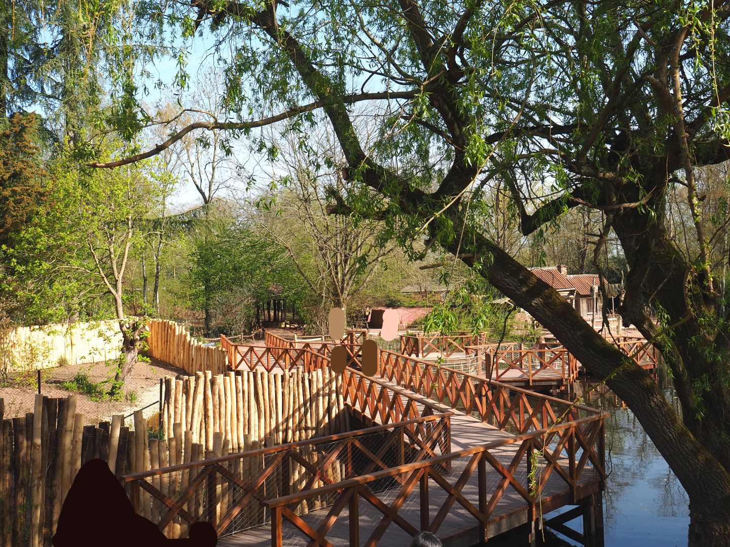 New walkway and play area seen from the giant cassowary viewing point, 2022-04-12