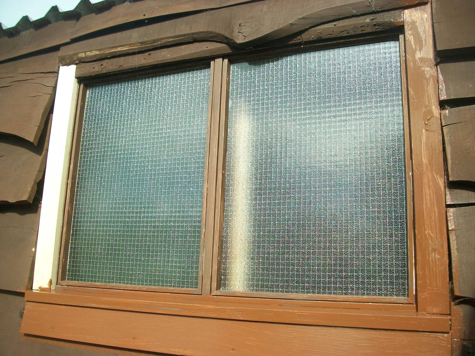 New window on Budgerigar shelter in mid-paint, 13th April 2014