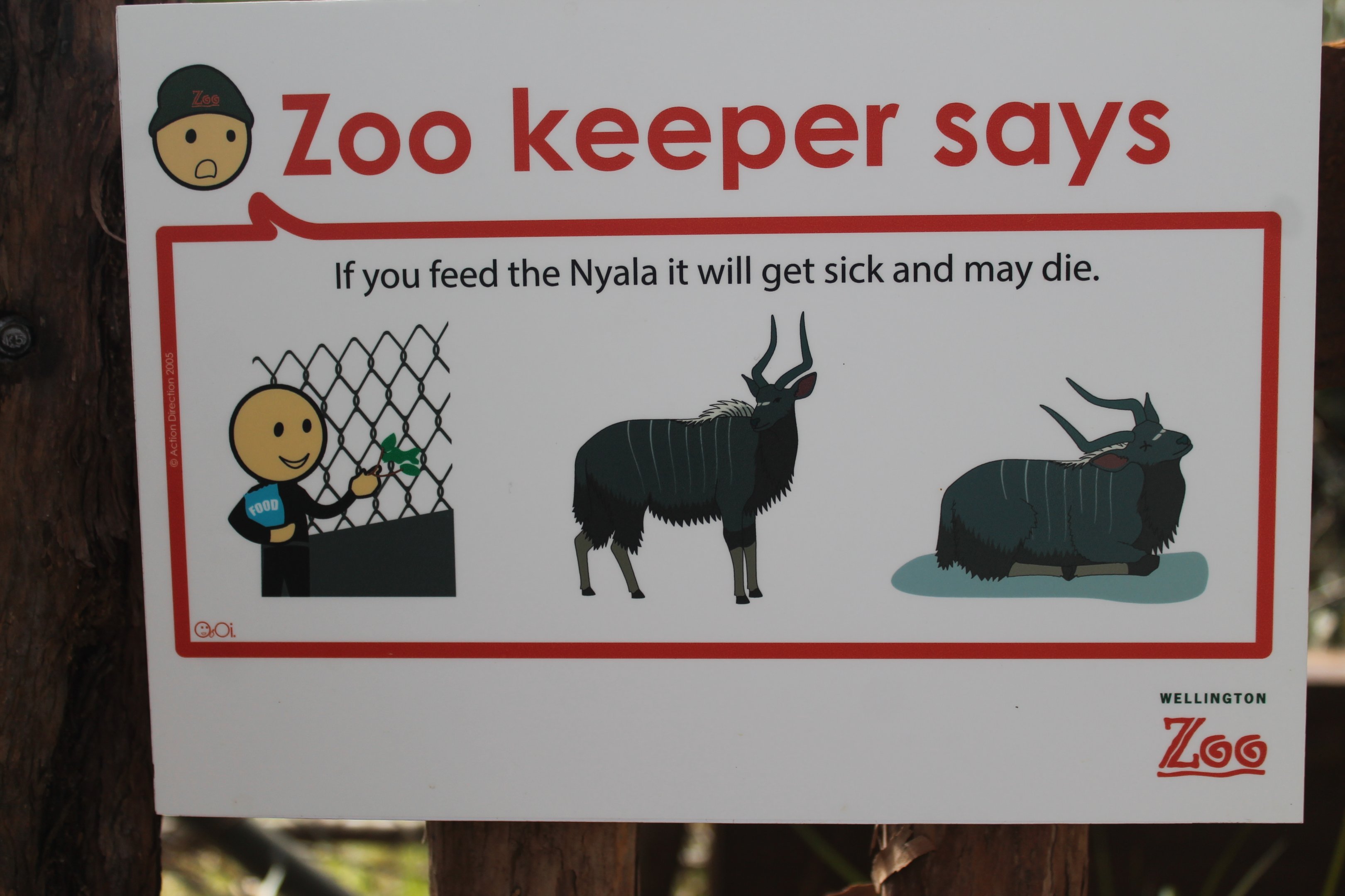 new "Zoo keeper says" sign