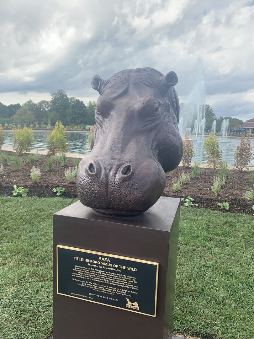 Nile hippo sculpture