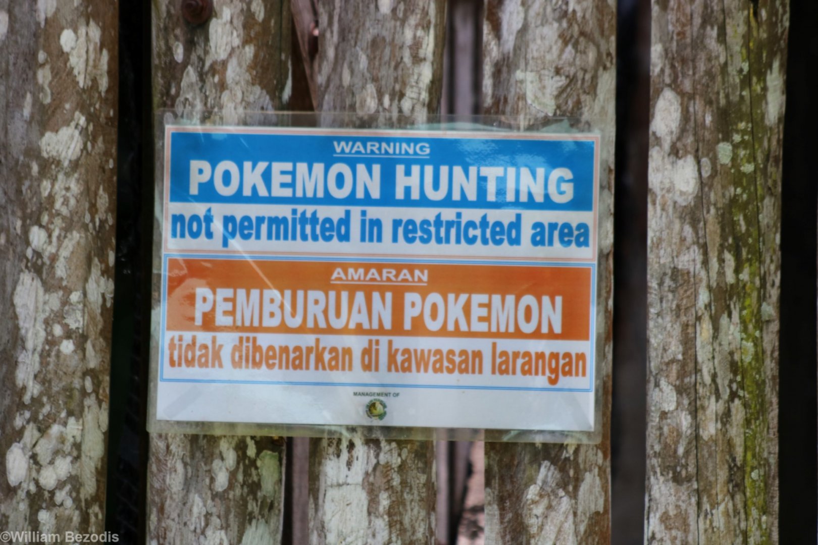 No Pokemon Hunting Sign