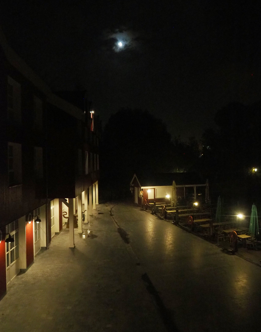 Nocturnal view in The Last Frontier, taken from the room in The Paddling Bear Hotel, 2022-09-14