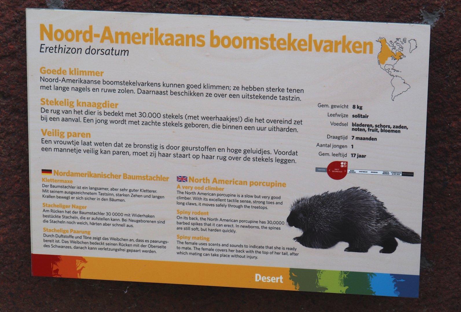 North American porcupine signage, 2025-05-17