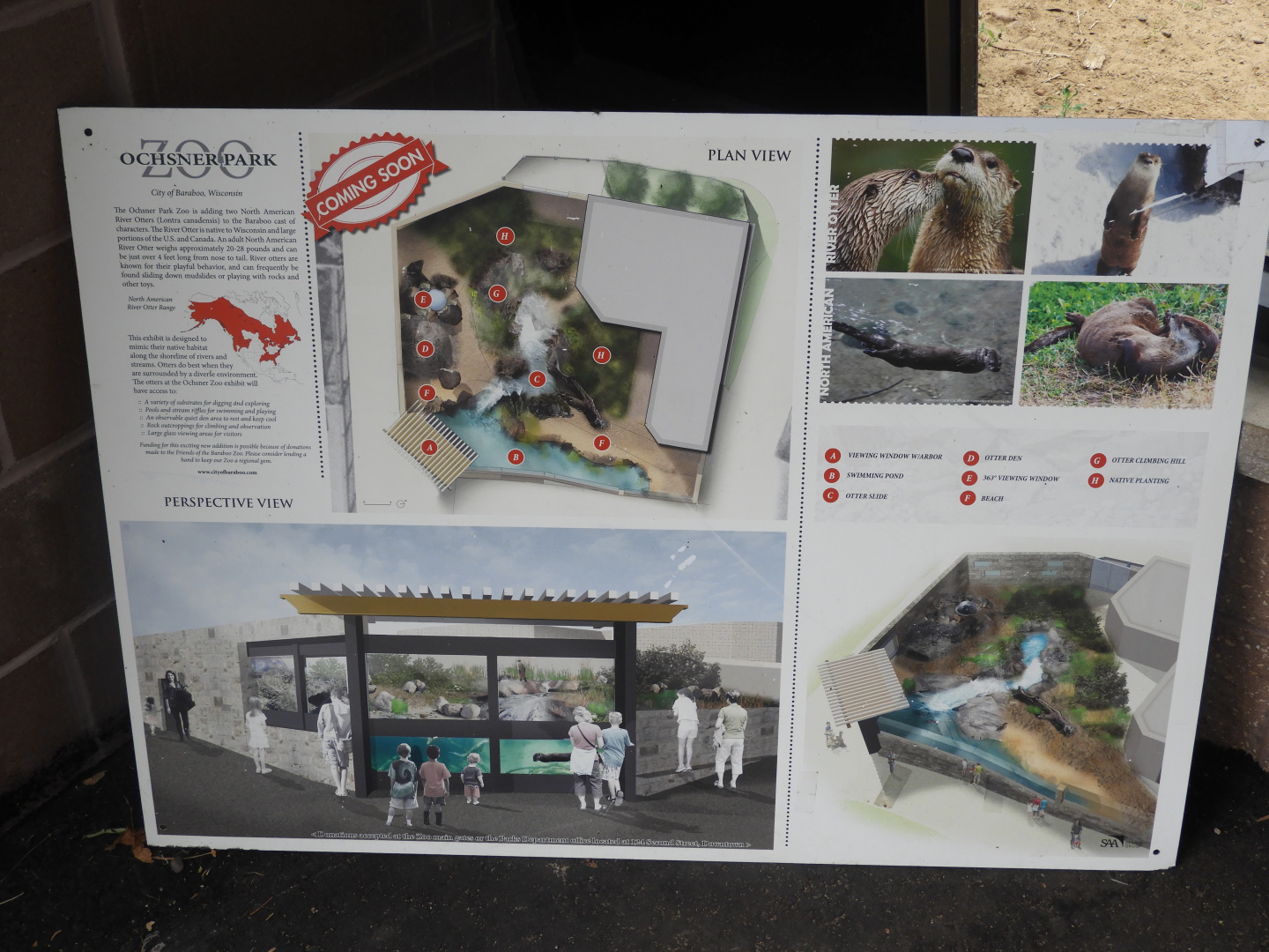 North American River Otter exhibit plan sign