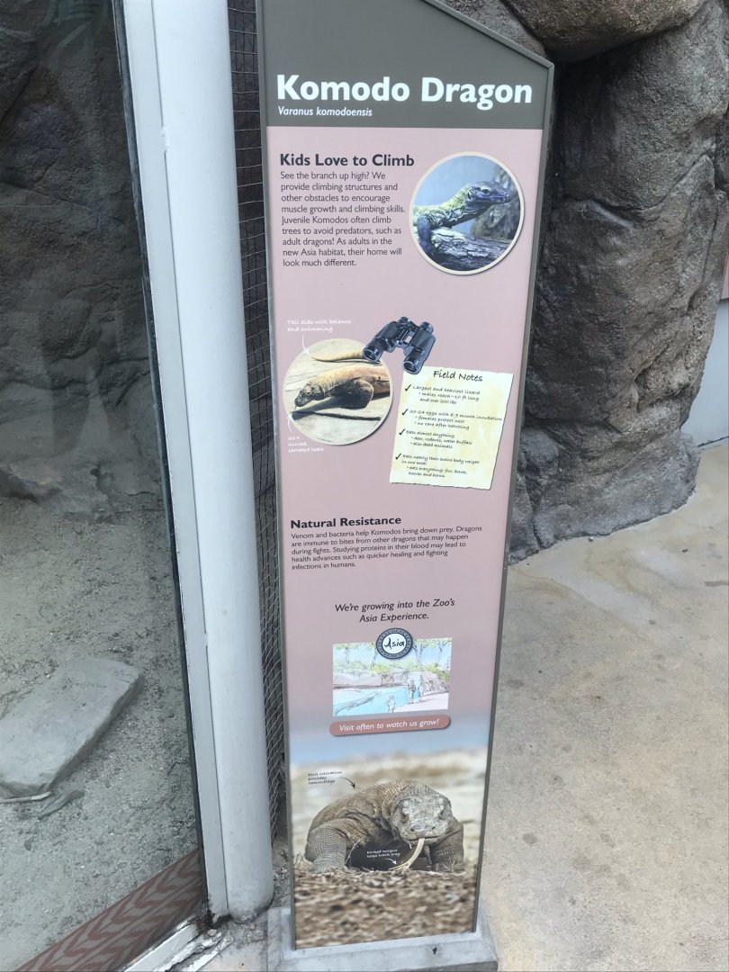 North Carolina Zoo: Komodo Dragon Sign