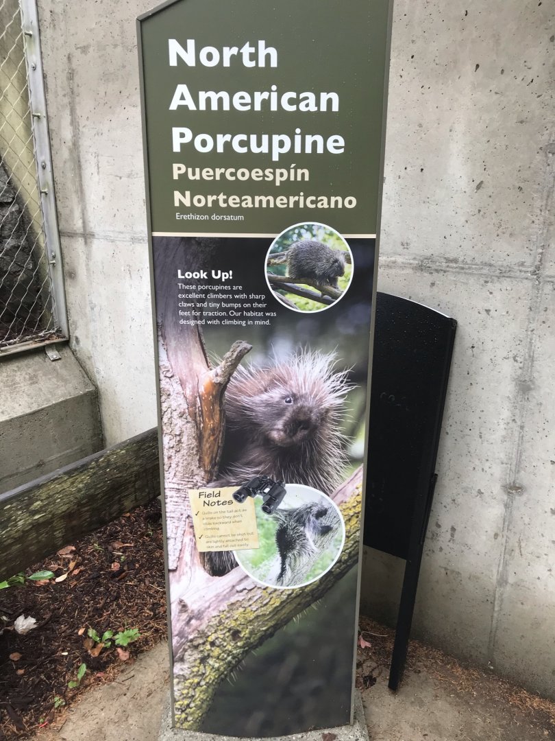 North Carolina Zoo: North American Porcupine Sign