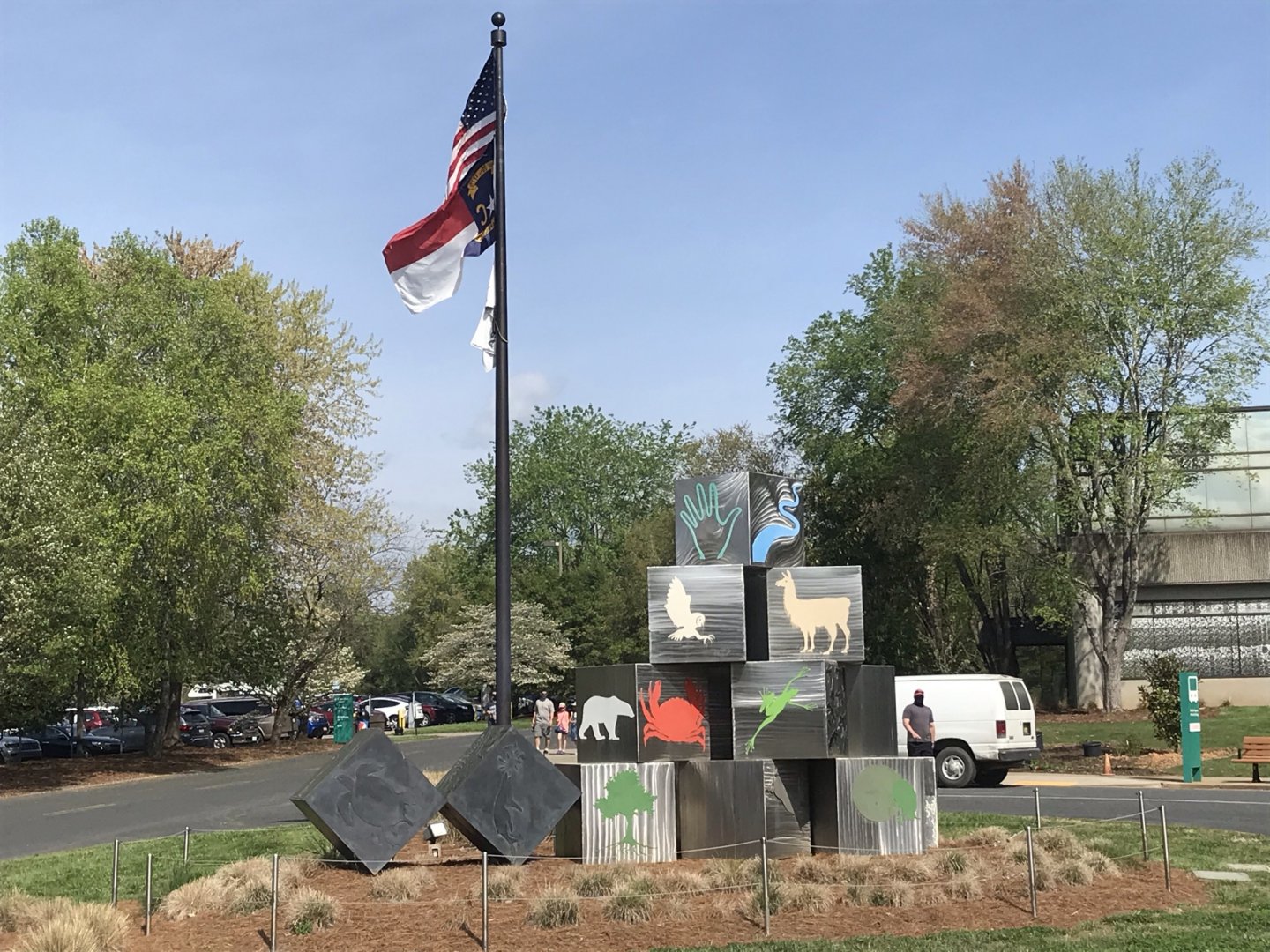 North Carolina Zoo "Sum of the Parts" and Flagpole