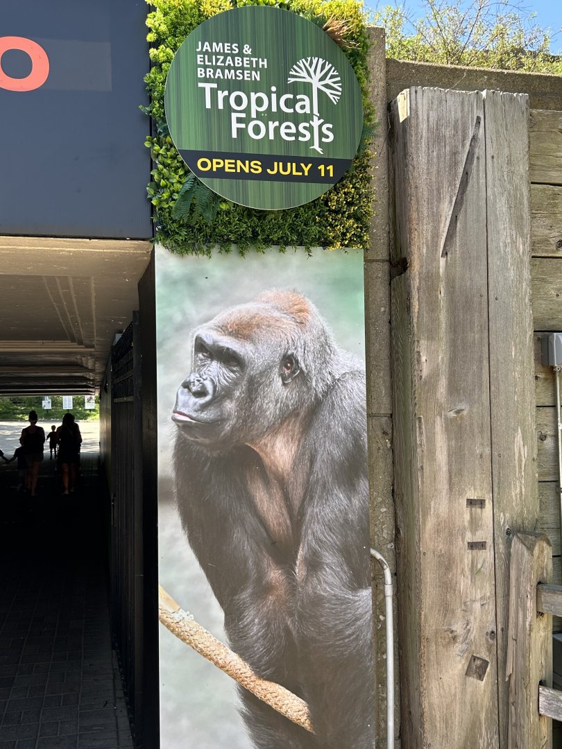 North entrance- new Tropical Forests sign