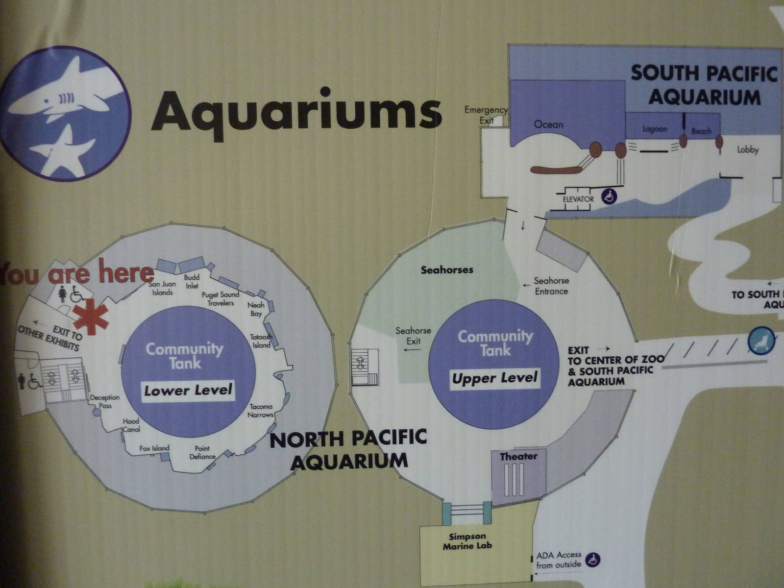 North + South Pacific Aquarium - Maps