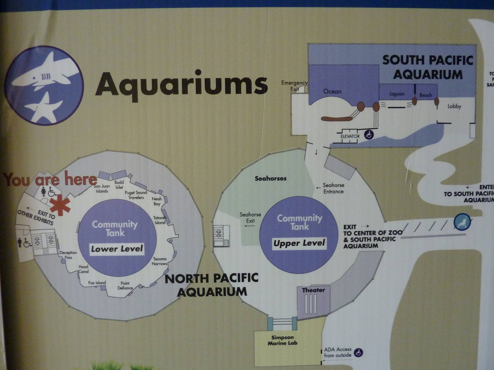 North + South Pacific Aquariums - Map