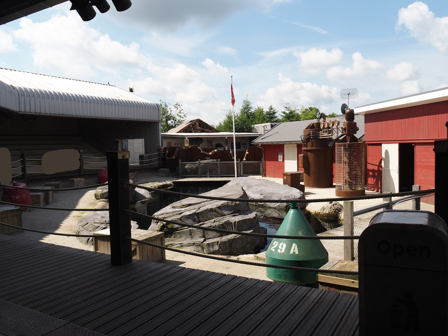 Nortica Hafên port themed area - Former sea lion theater, now part of Harbor seal exhibit , 2024-06-23