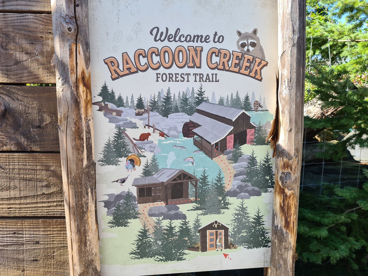 Nortica - Raccoon creek signage and map