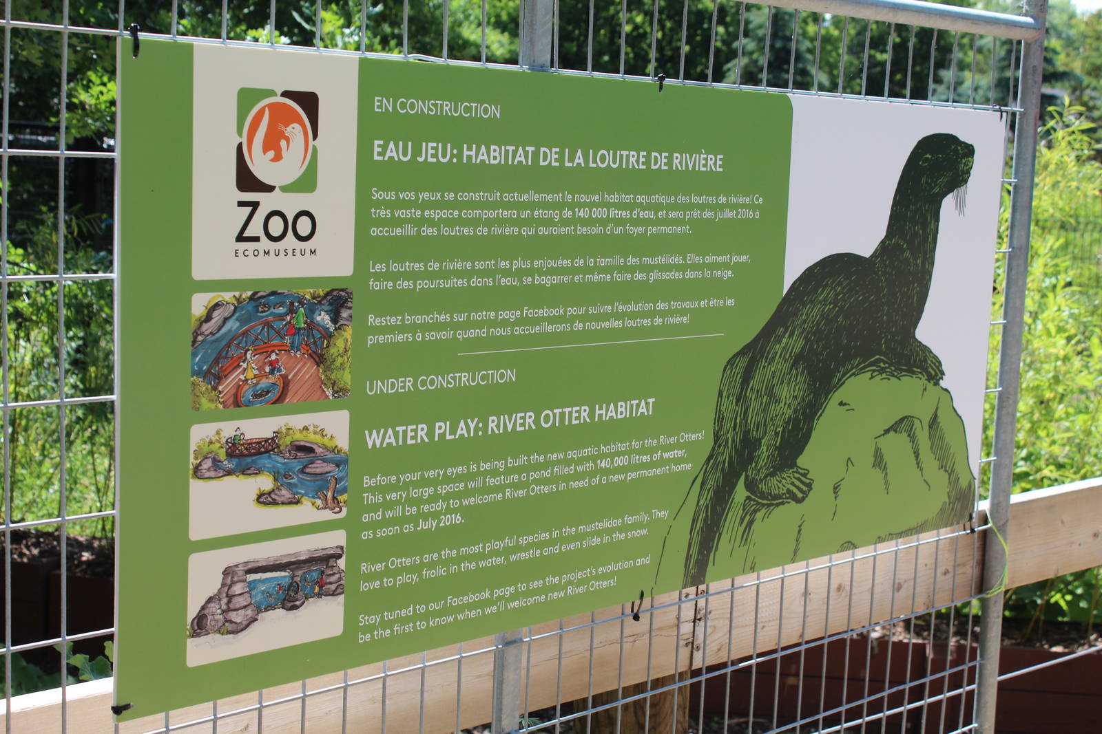 Notice on Construction of new Otter Enclosure - June 2016