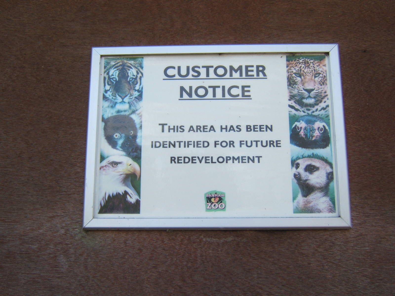 Notice on the side of the old Reptile House