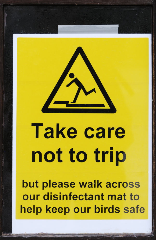 Notice on Tropical House entrance door