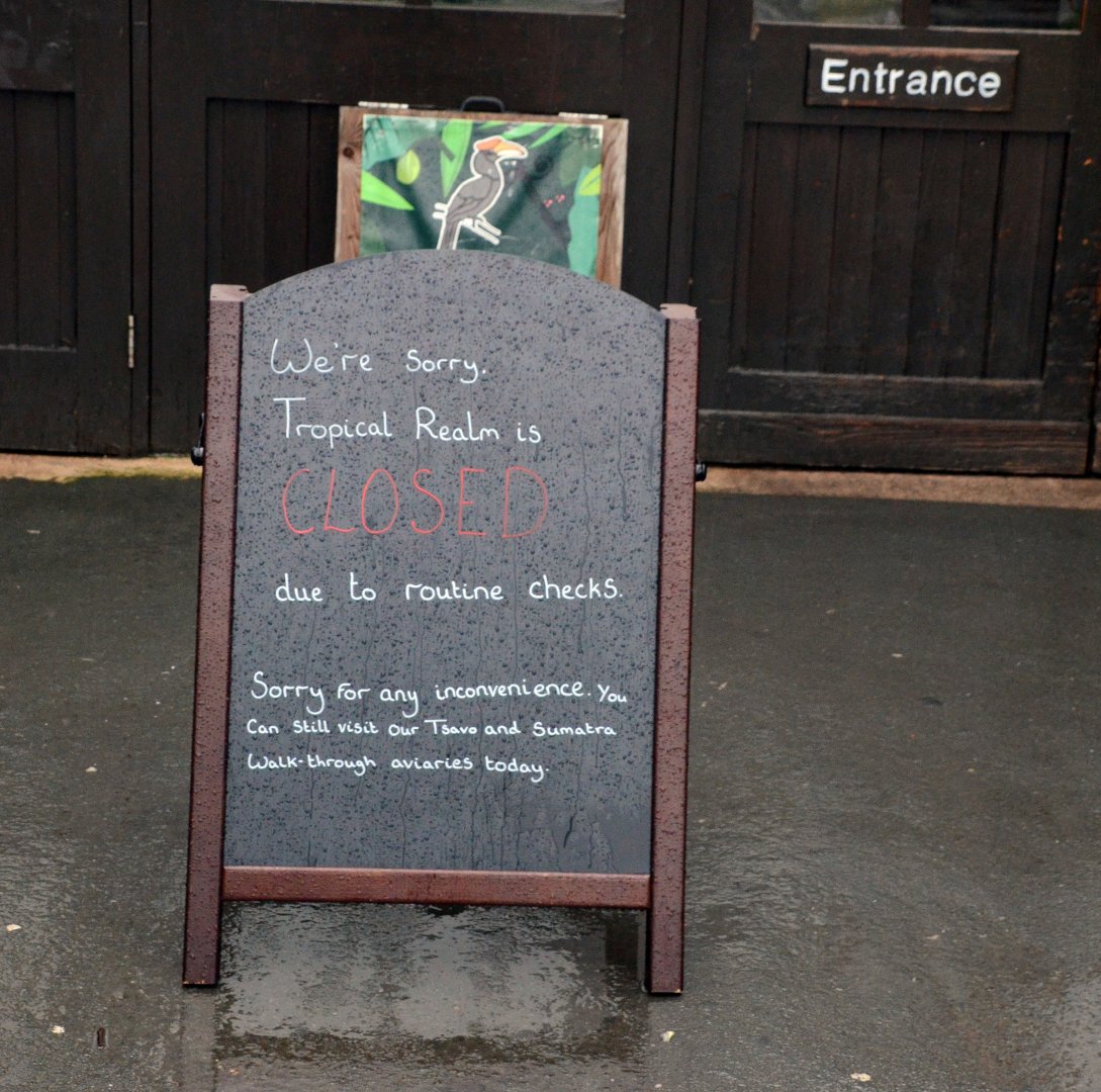 Notice outside the Tropical Realm today.