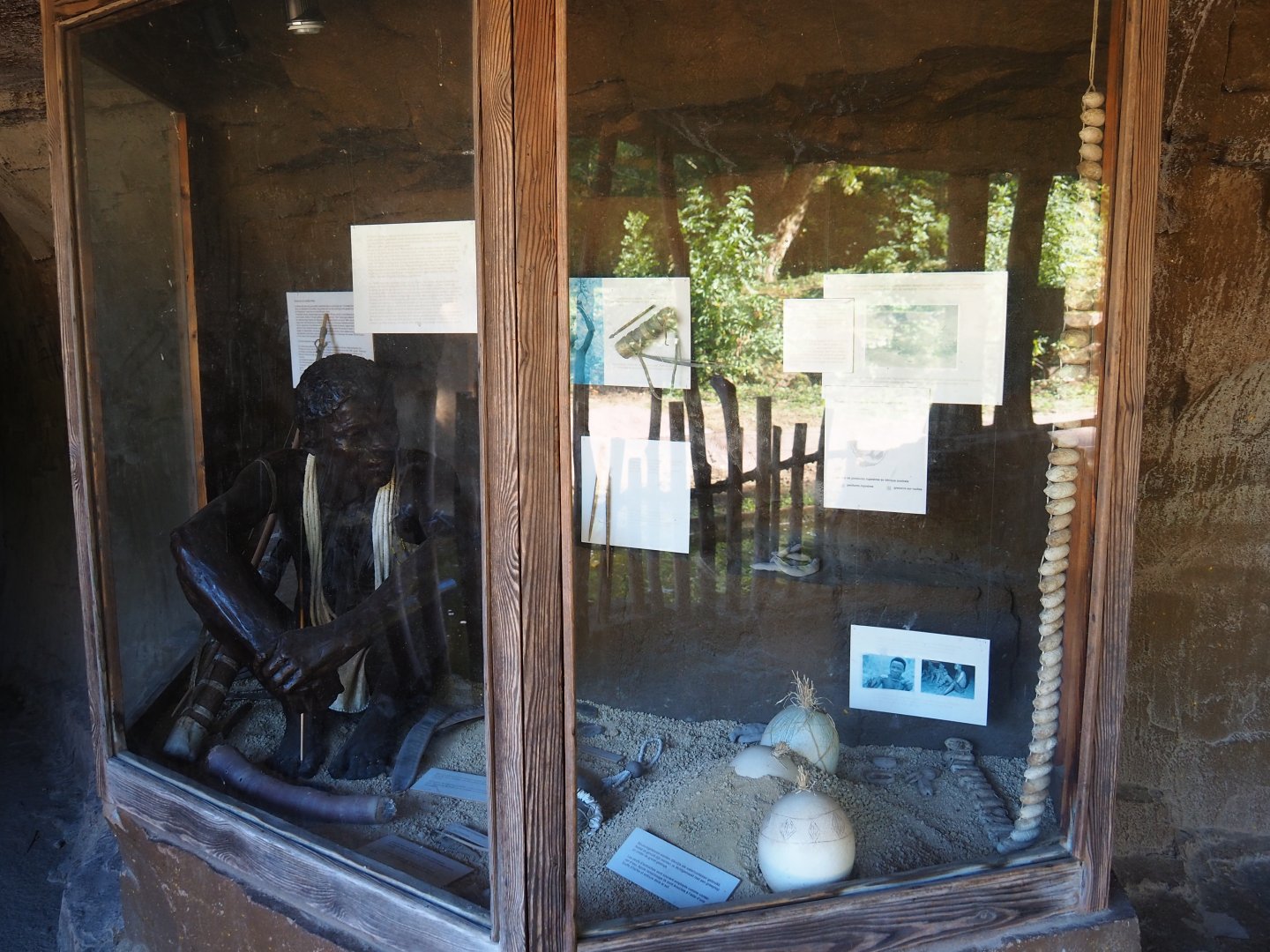 Now gone African cultural display in the cave underneath the African village, 2019-07-23