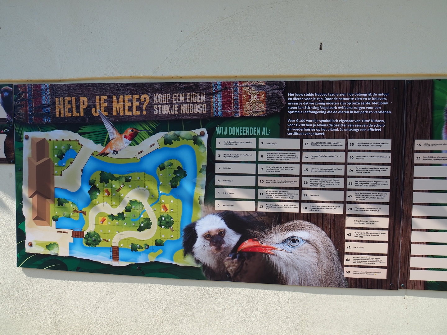 Nuboso - Donations sign and map (Sep 2nd, 2018)