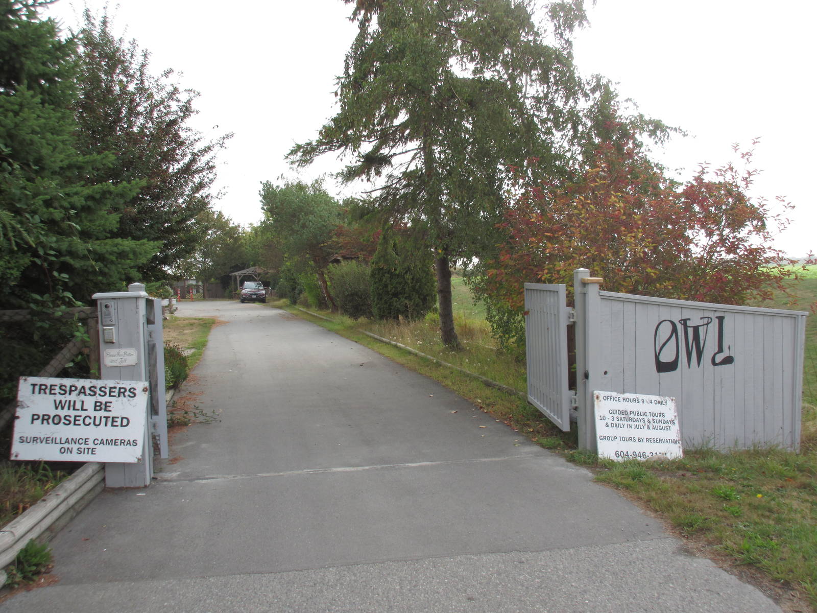 O.W.L. - Orphaned Wildlife Rehabilitation Society - Entrance Gate