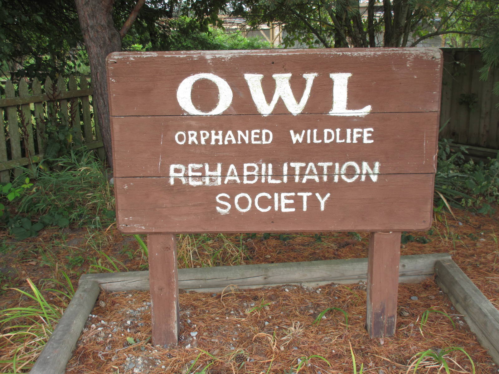 O.W.L. - Orphaned Wildlife Rehabilitation Society - Entrance Sign