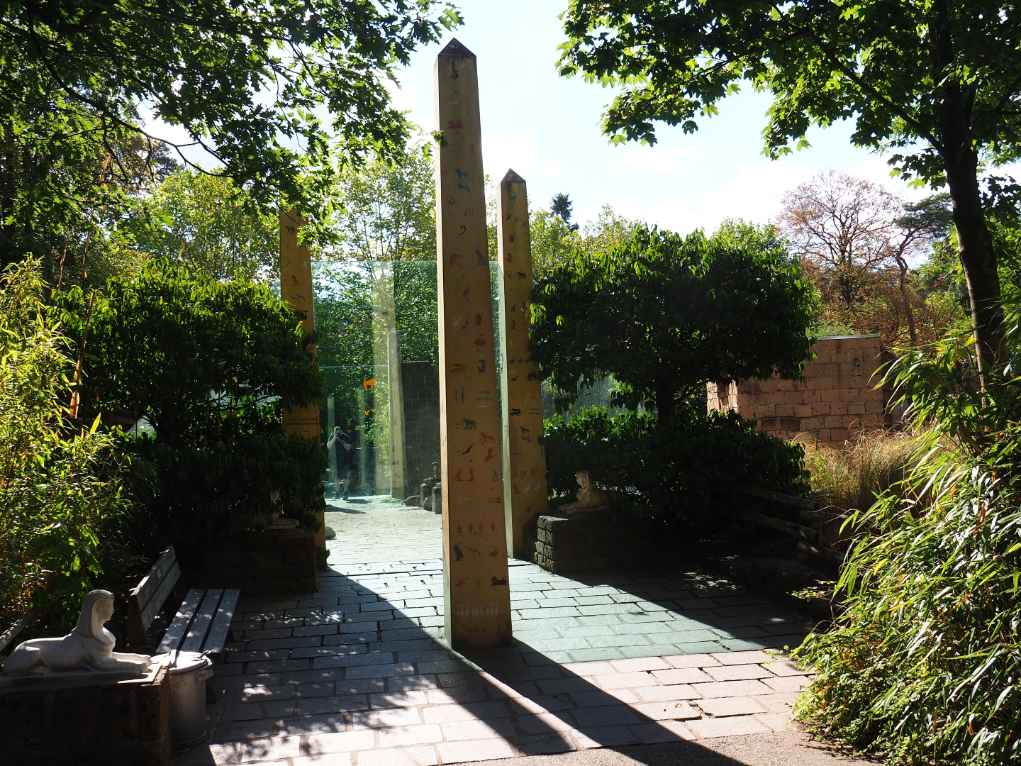 Obelisk area at the Hamadryas baboon/Aoudad exhibit