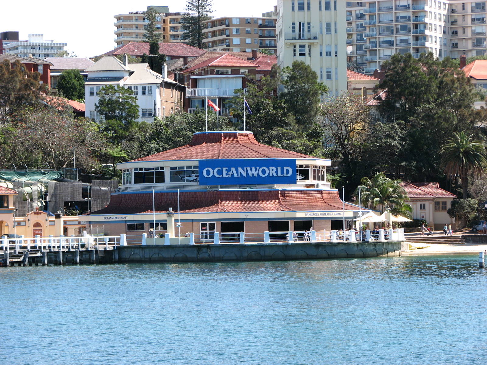 Oceanworld Manly - Close-up of the Aquarium building from the ferry
