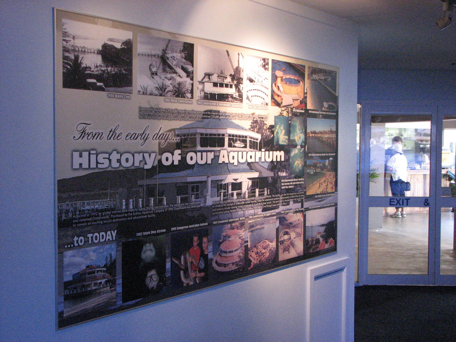 Oceanworld Manly - Sign detailing the history of the Aquarium