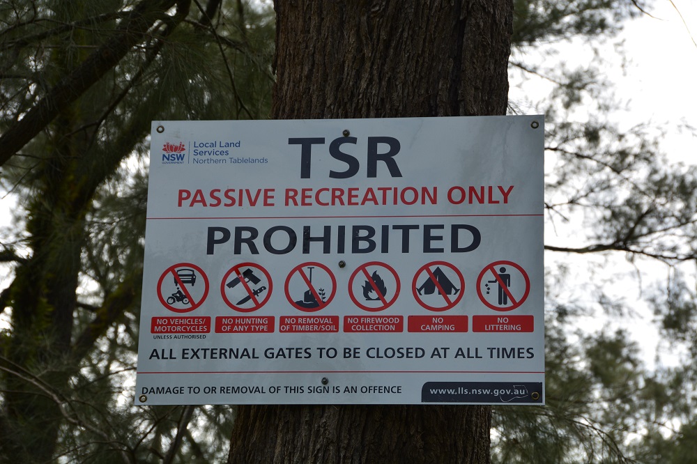 Odd sign at Geoges creek camping area.  NSW