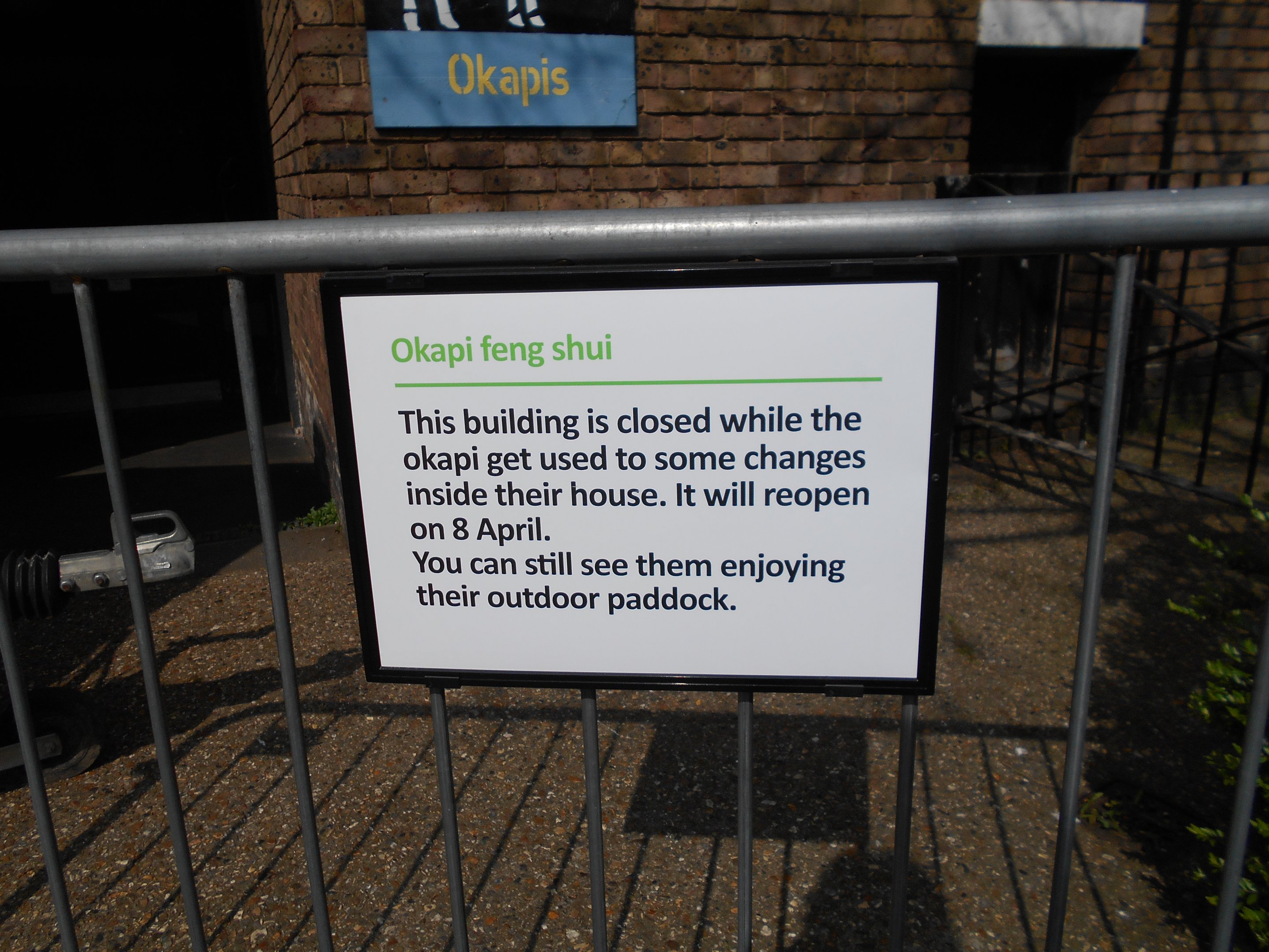 Okapi house sign 30 March 2019