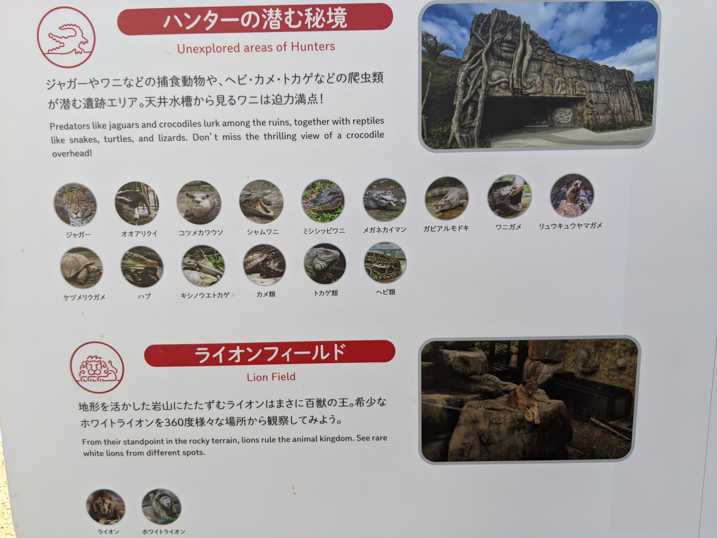 Okinawa Zoo map key