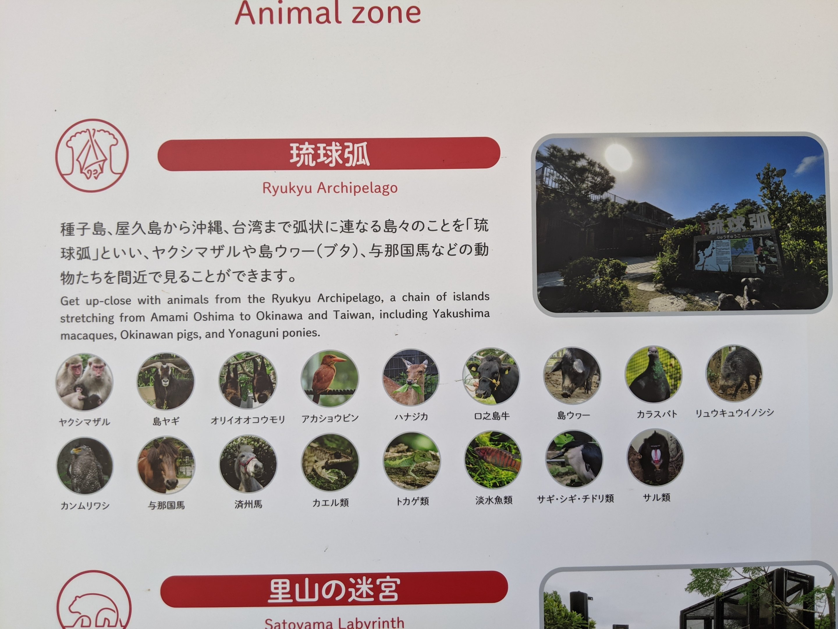 Okinawa Zoo map key