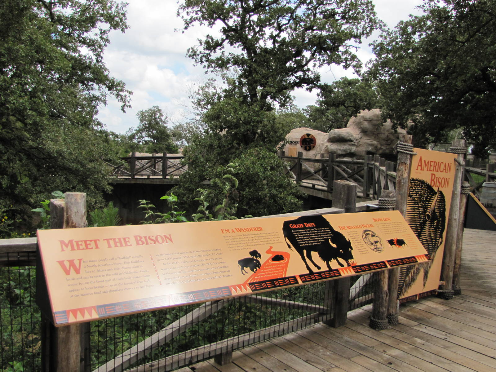 Oklahoma City Zoo 2010 - American Bison signage in Oklahoma Trails