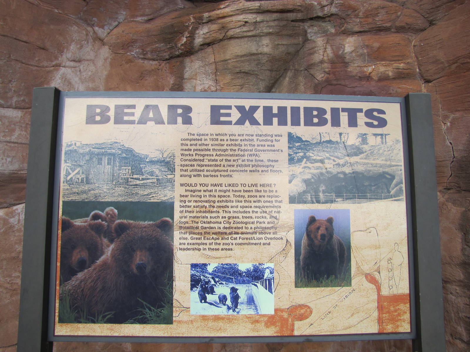 Oklahoma City Zoo 2010 - Sign in old bear grotto