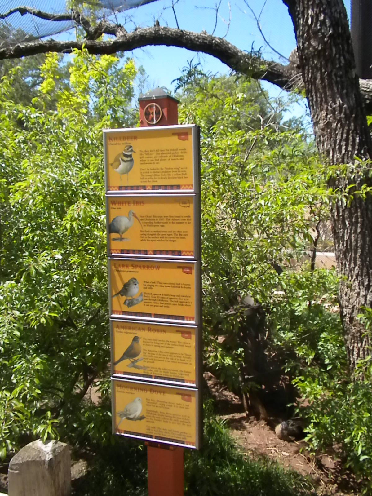 Oklahoma Trails aviary sign