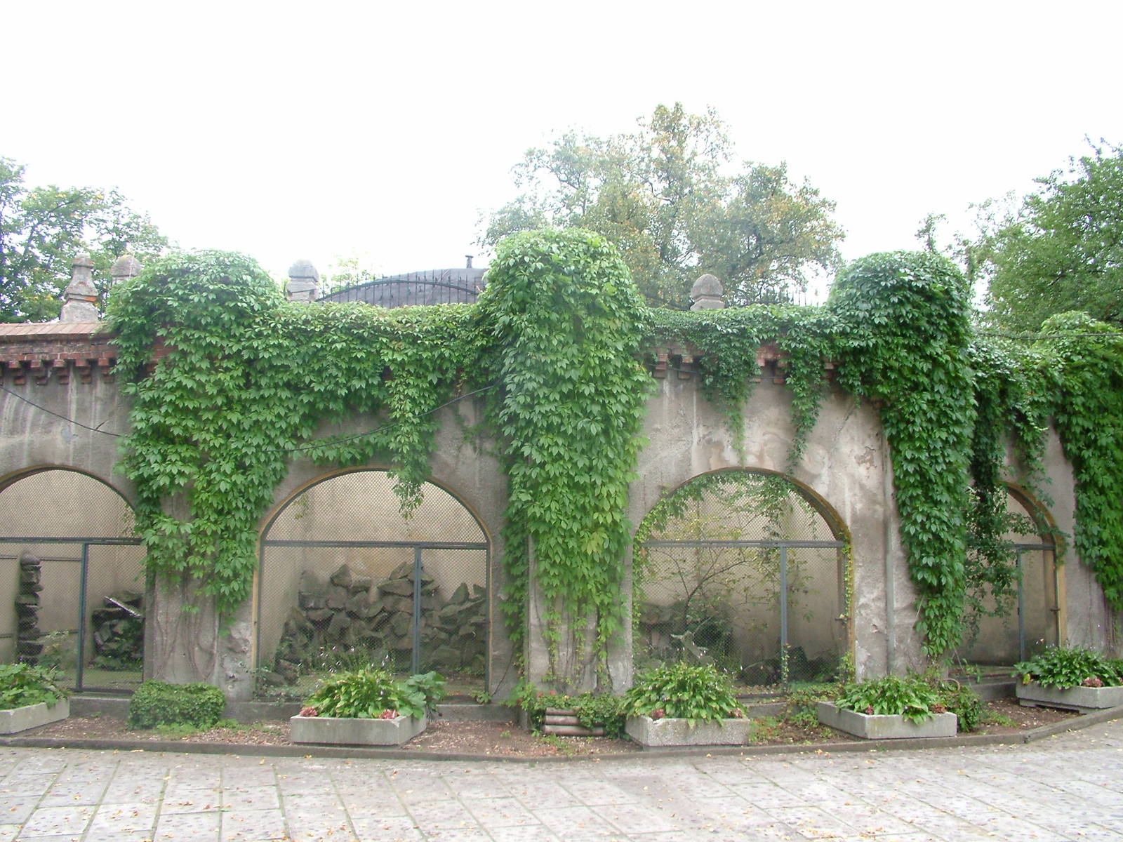 Old bear exhibits at the Old Zoo, Poznan Sept 08