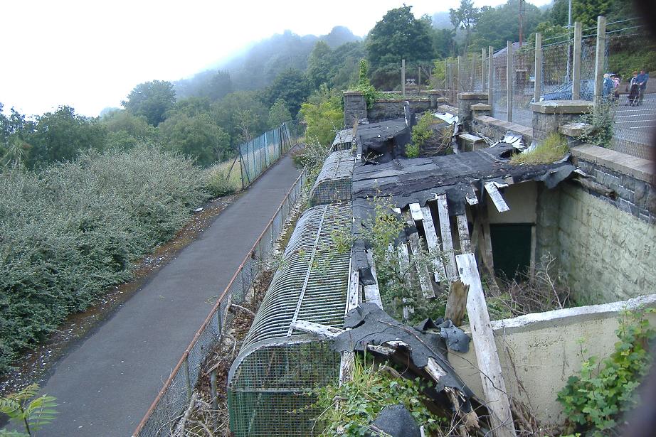 Old Belfast Zoo carnivore cages from above, May 2007