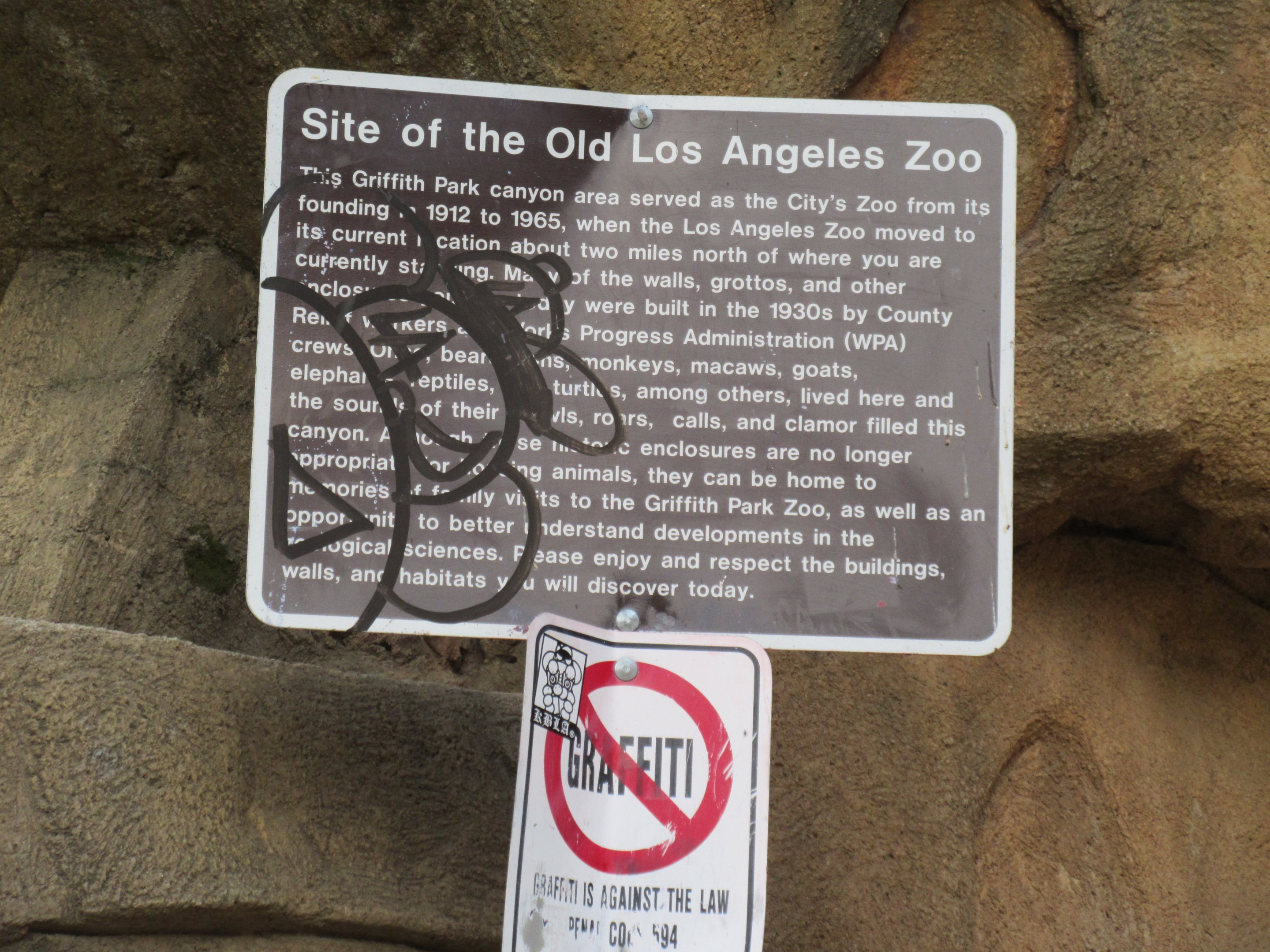 Old Los Angeles Zoo (long since closed) - no graffiti in L.A.?
