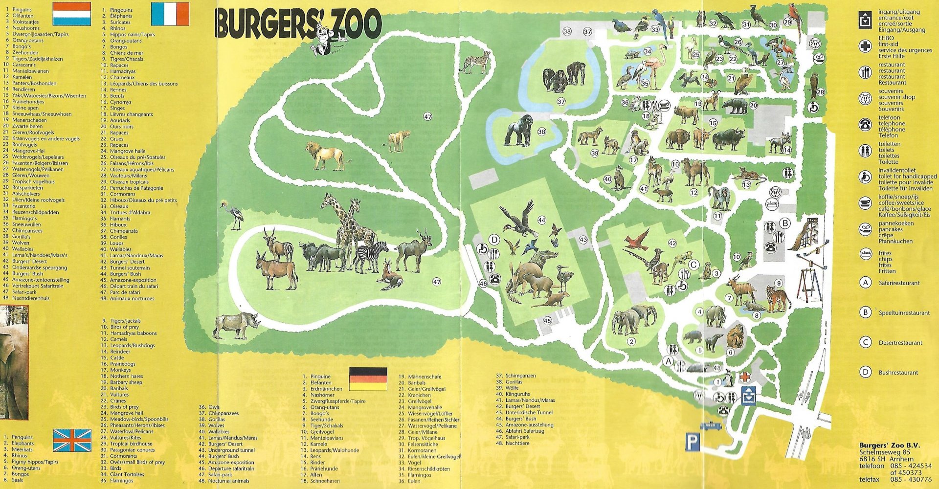 Old map of Burgers' Zoo