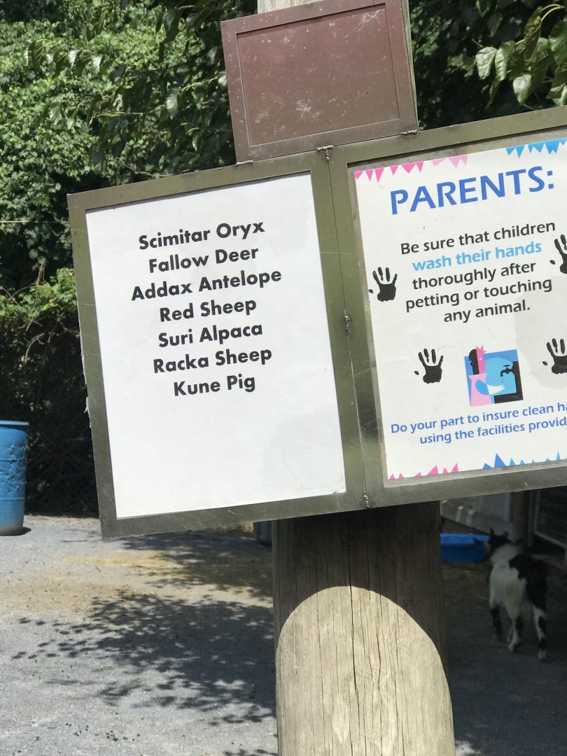 Old Petting Zoo list