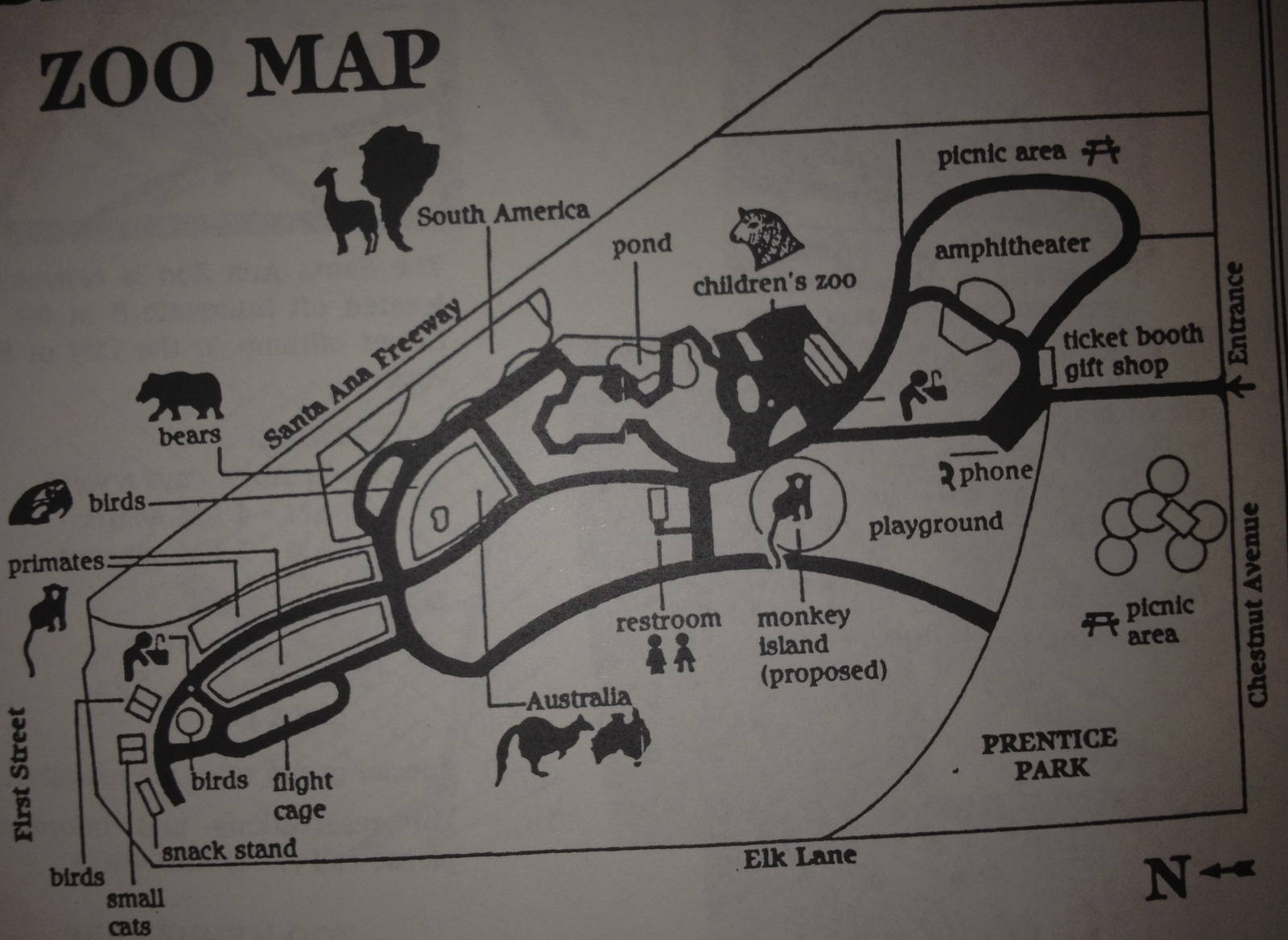Old zoo map