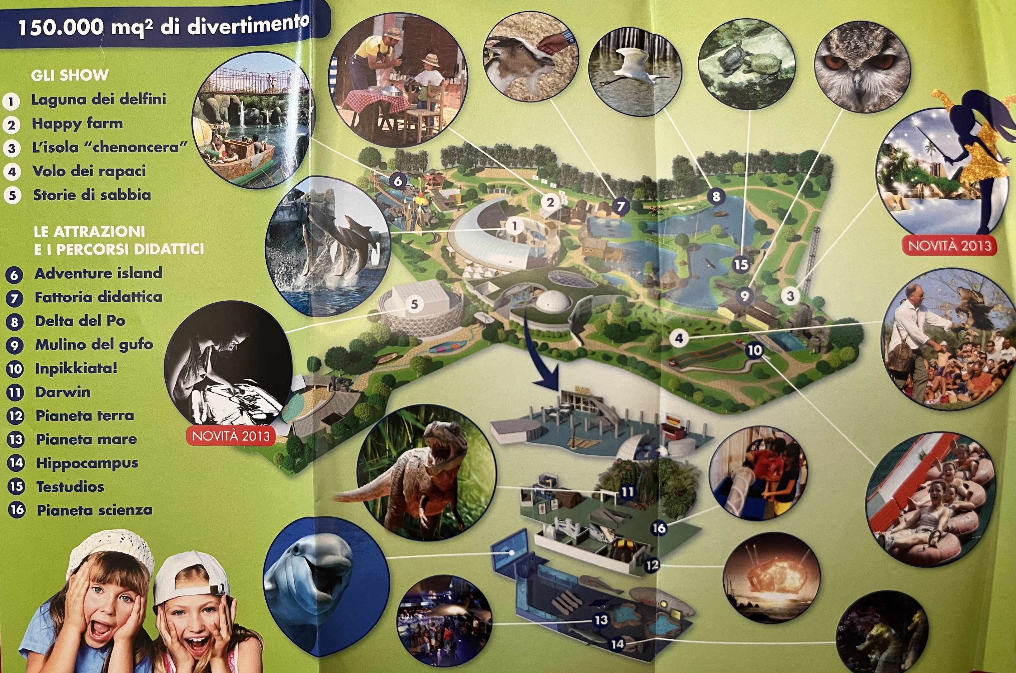 Oltremare Riccione Theme Park Map - 2013